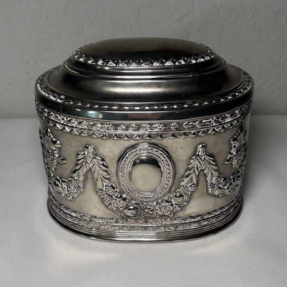Vintage Silver Plate Trinket Jewelry Case - Picture 12 of 12